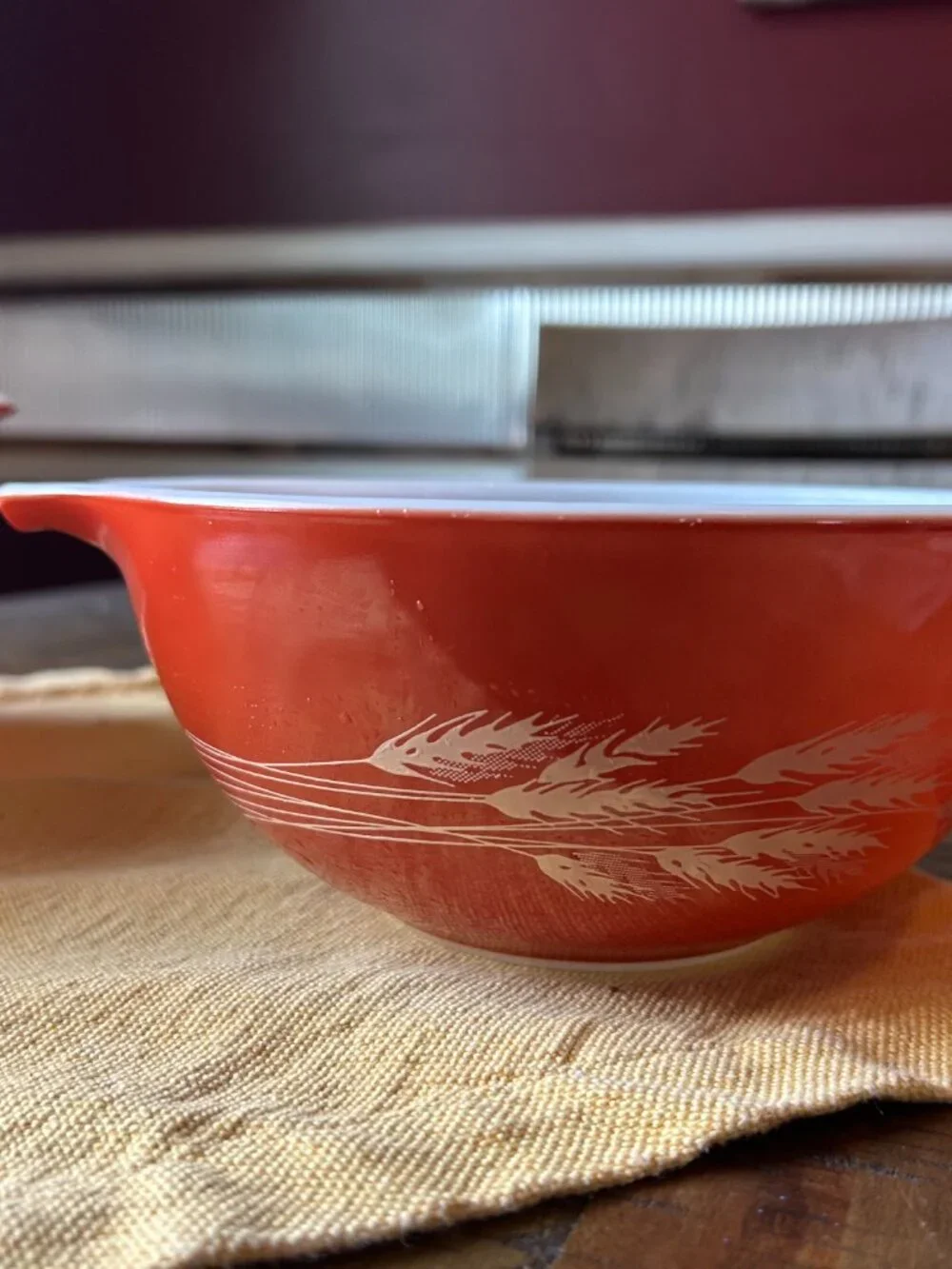 Vintage  Pyrex bowls set   Autumn  Harvest   rust  orange  color    #  444  442